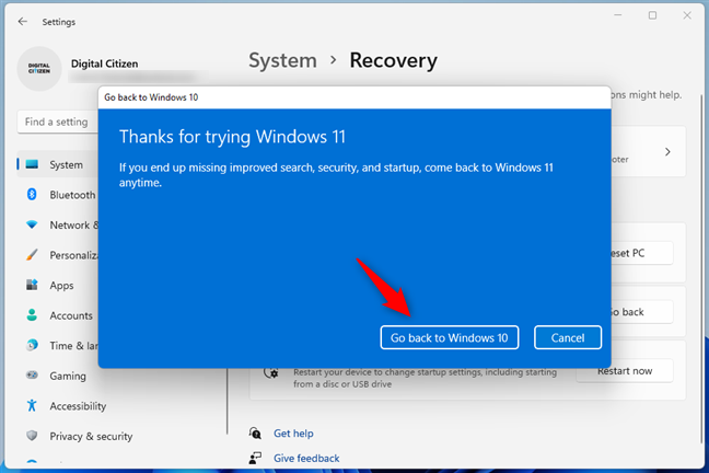 Windows 10 に戻る