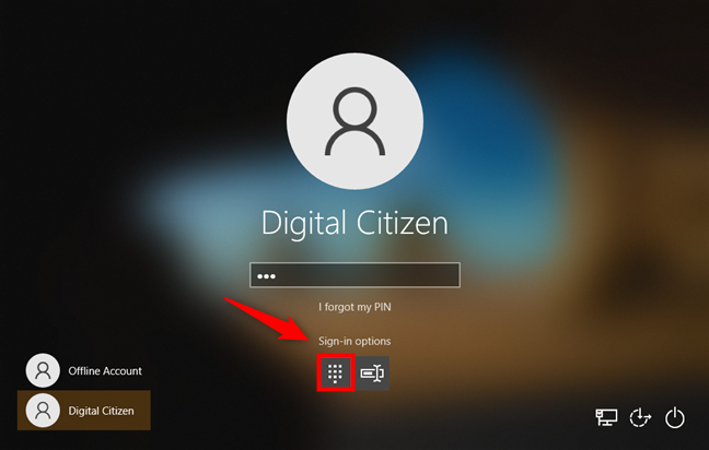 Windows 10 サインイン オプション: PIN の選択