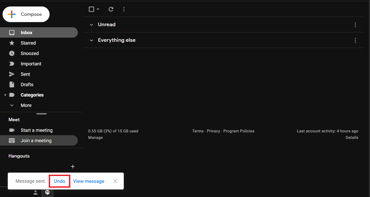 元に戻すとメッセージを表示するオプションを取得 |  Gmail で送信するつもりのなかったメールを取得する
