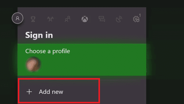 [サインイン]タブまでスクロールして選択し、[Xbox で新規追加]をクリックします。