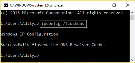 ipconfig フラッシュ DNS