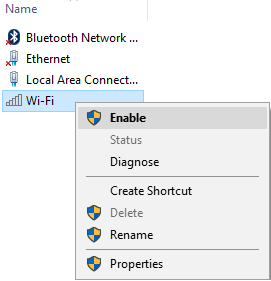 WiFi プロパティをクリックします。