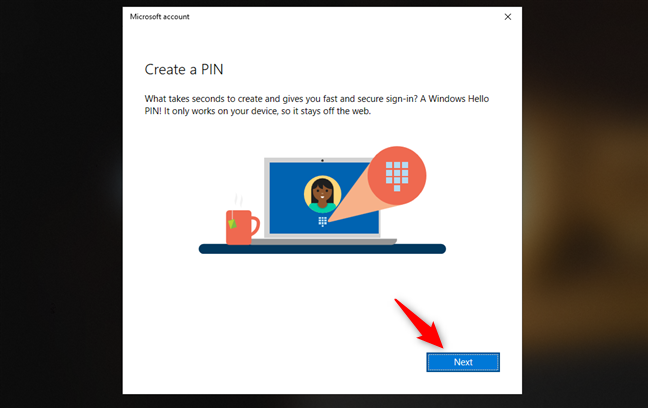 PIN の作成を選択する