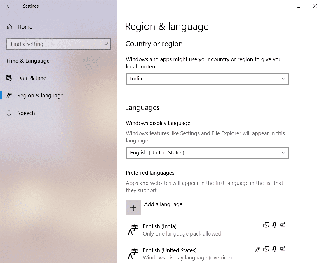 Windows 10 でシステム言語を変更する方法