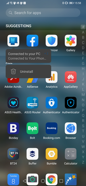 Android から Your Phone Companion をアンインストールする