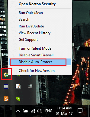 自動保護を無効にしてアンチウイルスを無効にします |  Windows 10 更新エラー 0x8007042c を修正