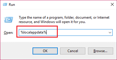 ローカル アプリ データ タイプ %localappdata% を開く