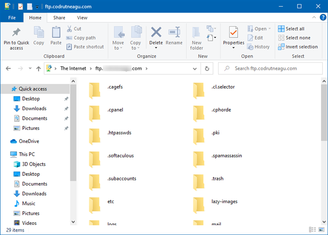 Windows 10 ファイル エクスプローラーを使用して FTP サーバーを参照する
