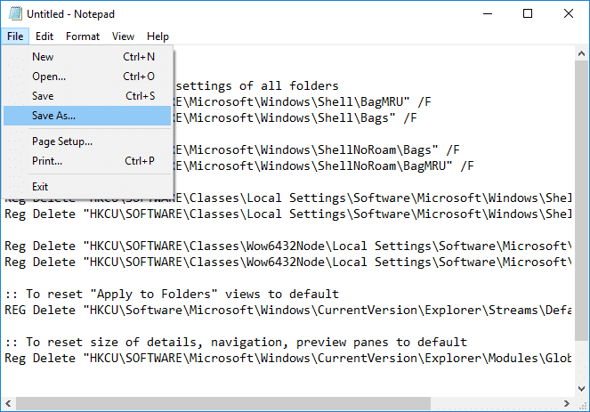 Windows 10 ですべてのフォルダーのフォルダー ビュー設定をリセットする