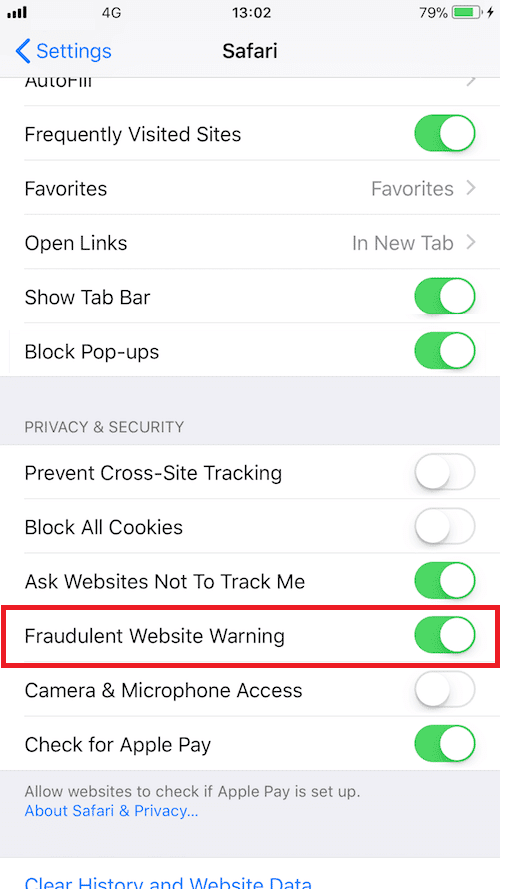 詐欺サイト警告 Safari iphone