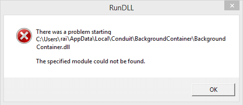 起動時の BackgroundContainer.dll エラーを修正