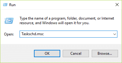 Windows キー + R を押してから Taskschd.msc と入力し、Enter キーを押してタスク スケジューラを開きます。