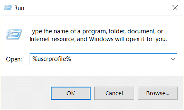 %user profile% と入力し、Enter キーを押します
