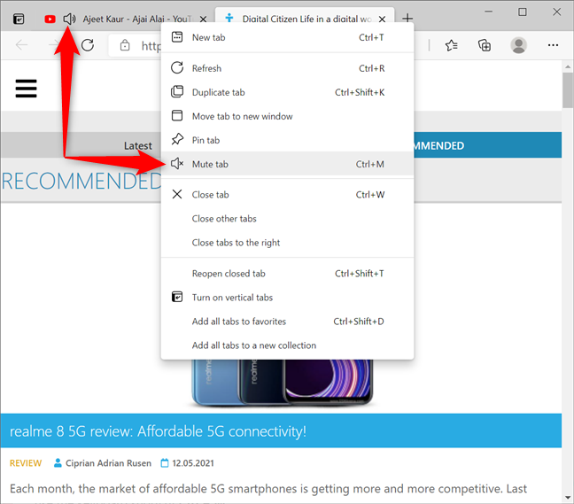 Microsoft Edge をミュートする方法