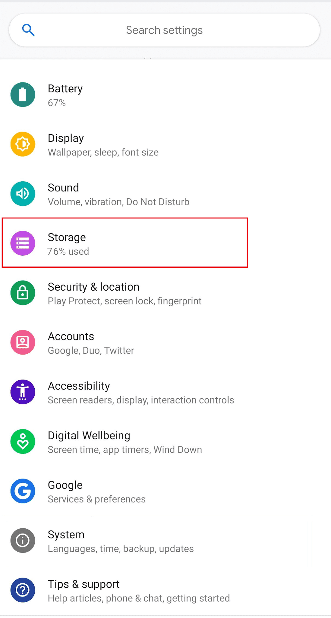 Google ピクセル設定ストレージ