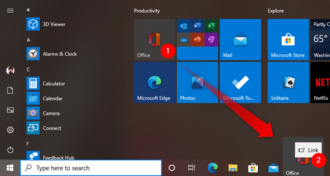 Windows 10 のタスク バーにアプリへのリンクを作成する