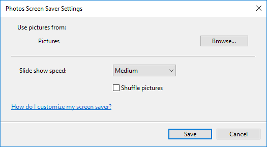 システムに保存されている画像を簡単に検索して、スクリーンセーバーにすることができます
