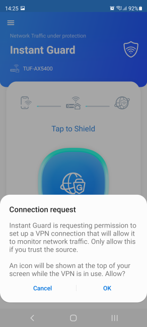VPN 接続要求を承認する
