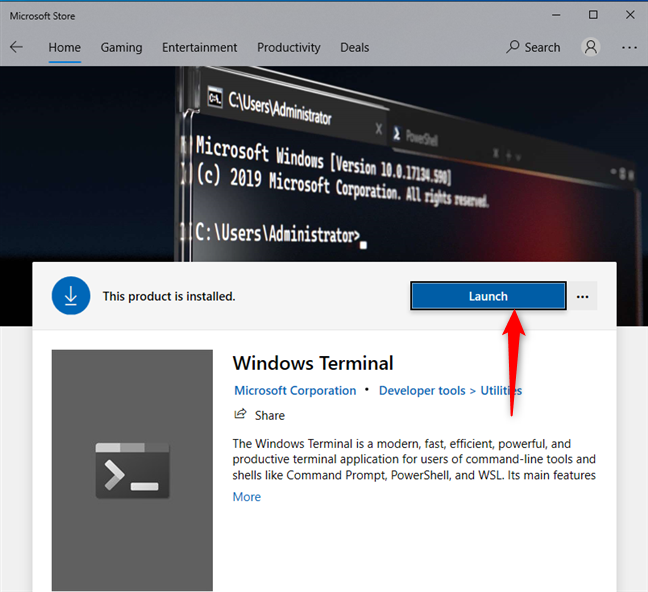 Windows ターミナルを起動