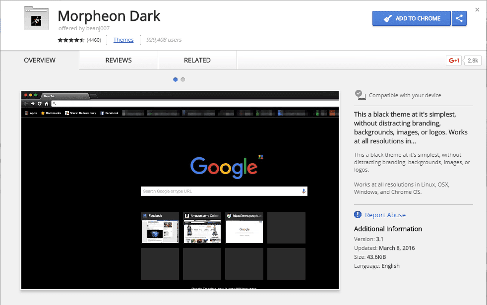 モルフェオン ダークテーマ Google Chrome 拡張機能