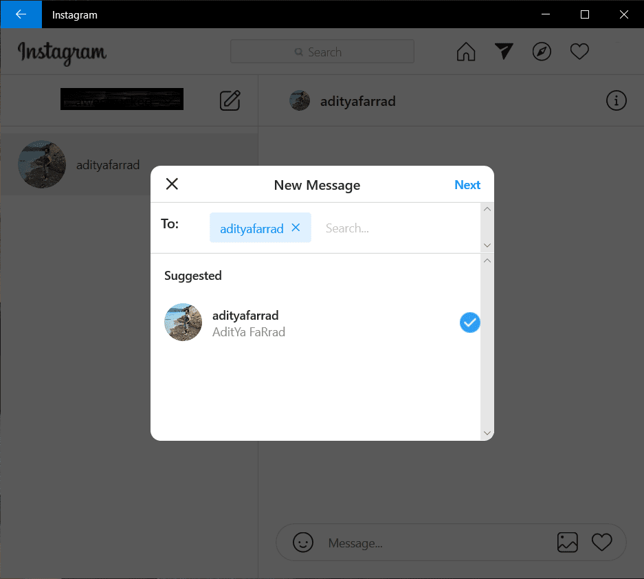 ドロップダウン メニューからユーザーを選択し、[次へ]ボタンをクリックします。