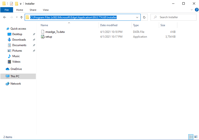 アドレスバーでルートを選択
