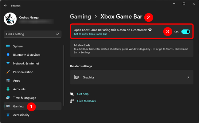 Xbox コントローラーの Xbox ボタンで Xbox Game Bar を開く