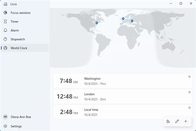 世界の他の地域の現在時刻を調べる