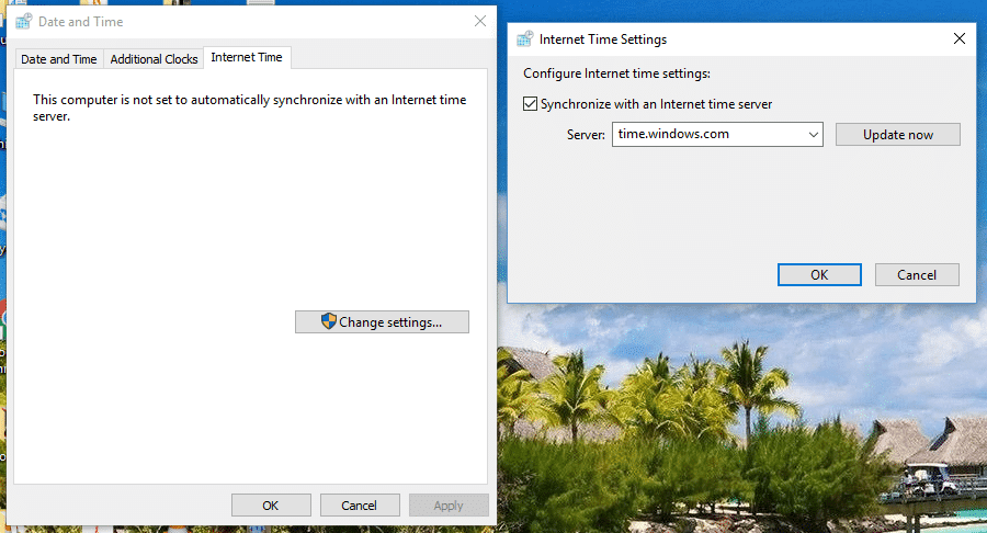 時刻と日付 / Windows 10 更新エラー 0x8000ffff を修正