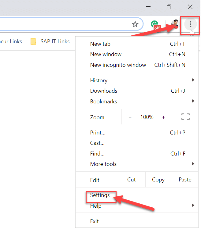 Google Chrome を開き、右上隅の 3 つのドットをクリックして[設定]を選択します。