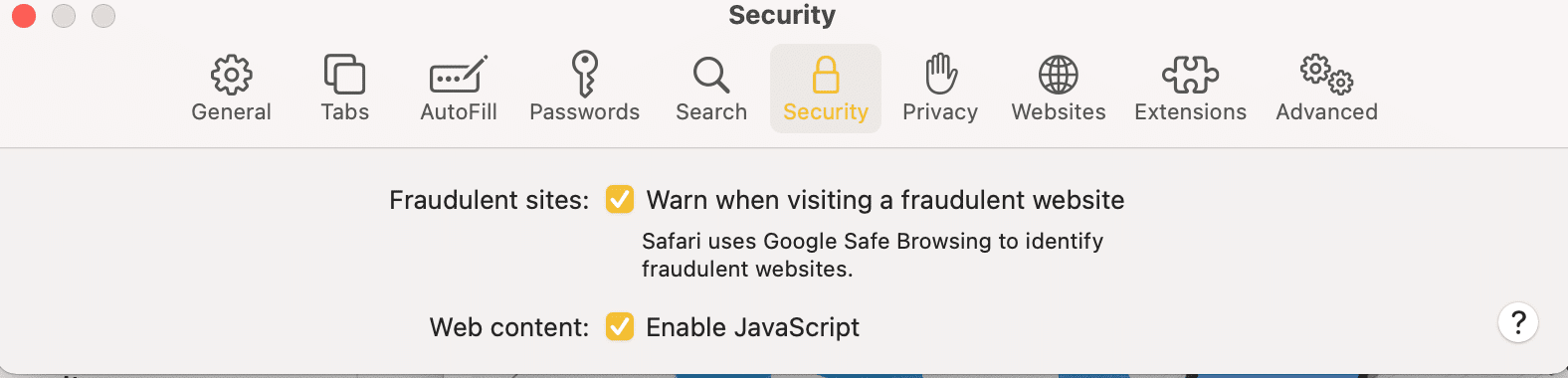 不正な Web サイトにアクセスしたときに警告するスイッチをオンにします