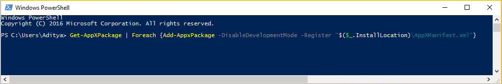 Windows ストア アプリを再登録する