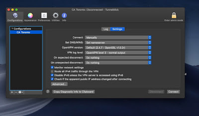 Mac での OpenVPN 接続 Mac での OpenVPN