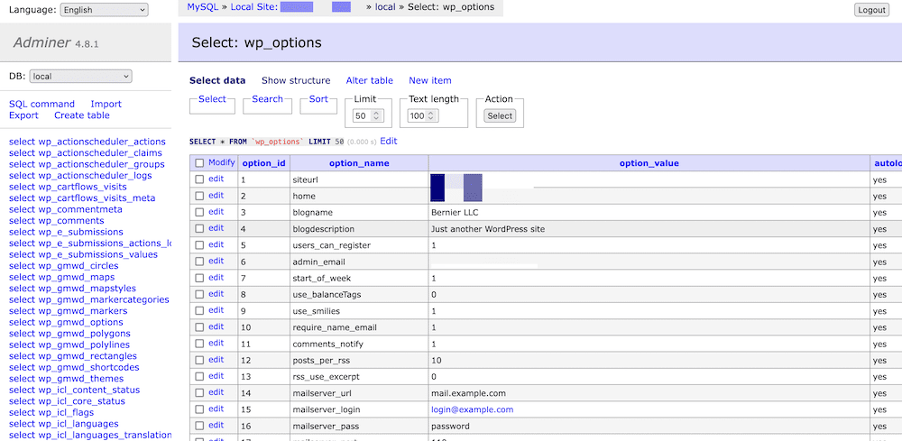 Accediendo a la tabla wp_options en WordPress para corregir el error 