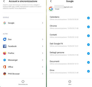 sincronización de google Sincronización