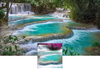 cascadas en el fondo