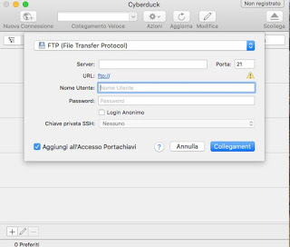Conexión al servidor CyberDuck