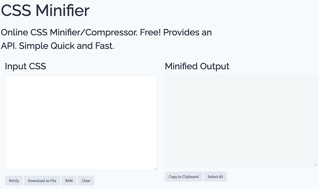 herramienta de minimización de CSS en línea