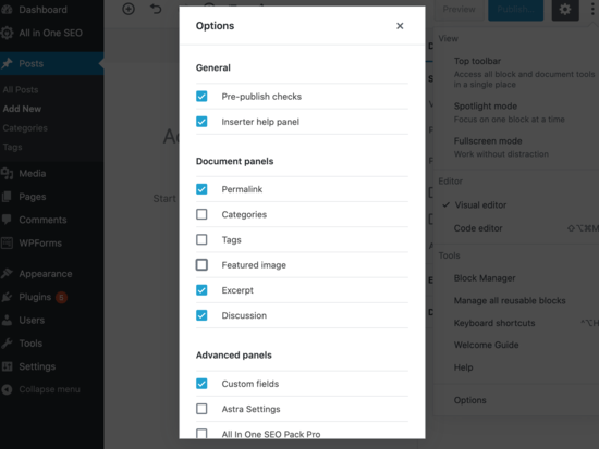 Cómo cambiar el diseño de la pantalla de edición de publicaciones en WordPress