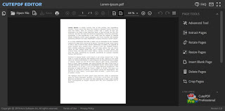 Página del editor de CutePDF Buen editor de PDF