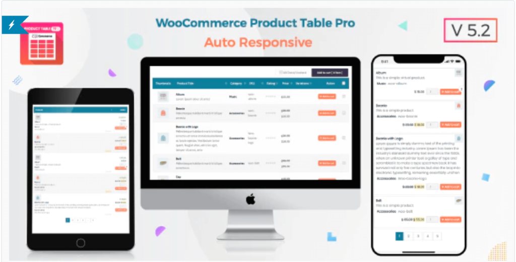 tabla de productos de woocommerce
