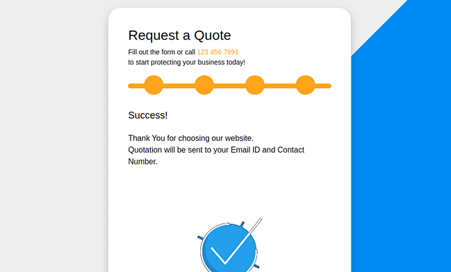 ejemplo de plantilla de formulario de arranque: formulario de cotización