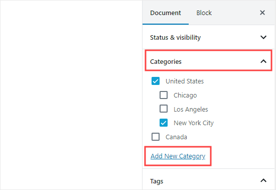 Cómo agregar categorías y subcategorías en WordPress