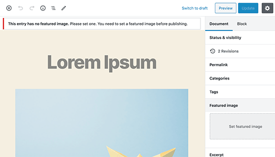 Cómo agregar imágenes destacadas o publicar miniaturas en WordPress