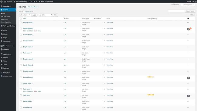 Complemento de reserva de hotel de WordPress: interfaz de reserva de hotel wp