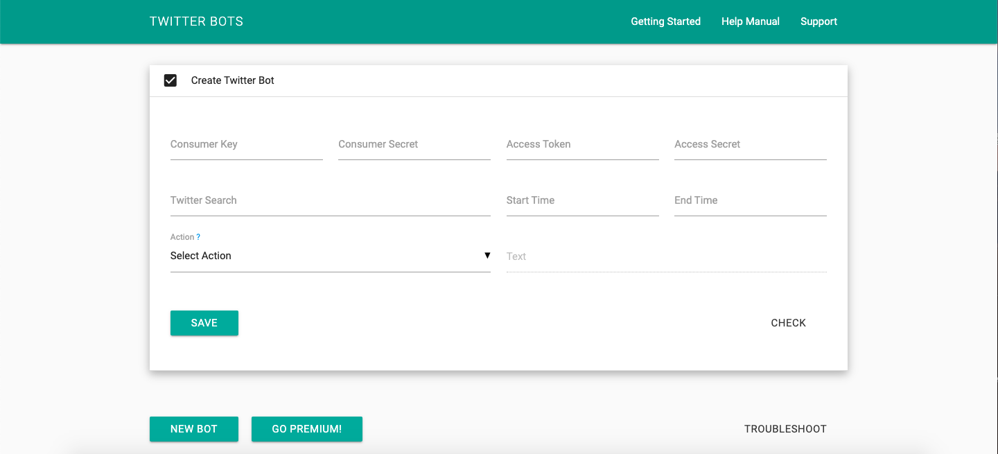 cómo hacer un bot de Twitter paso 5: programa un bot de Twitter con la aplicación Twitter Bots