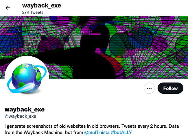 La página de inicio de Twitter del bot explica que la cuenta está automatizada y cómo funciona
