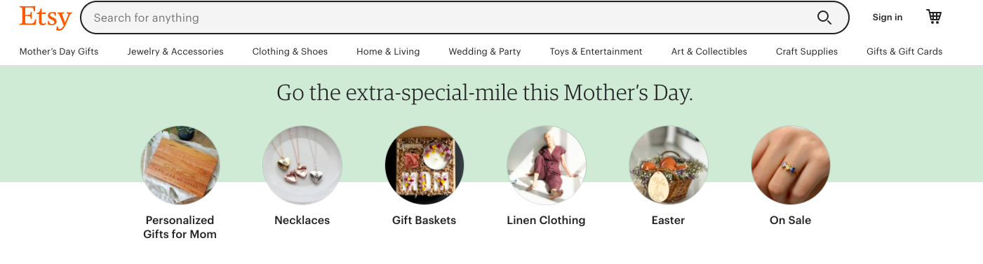 Ejemplos de sitios PHP de Etsy