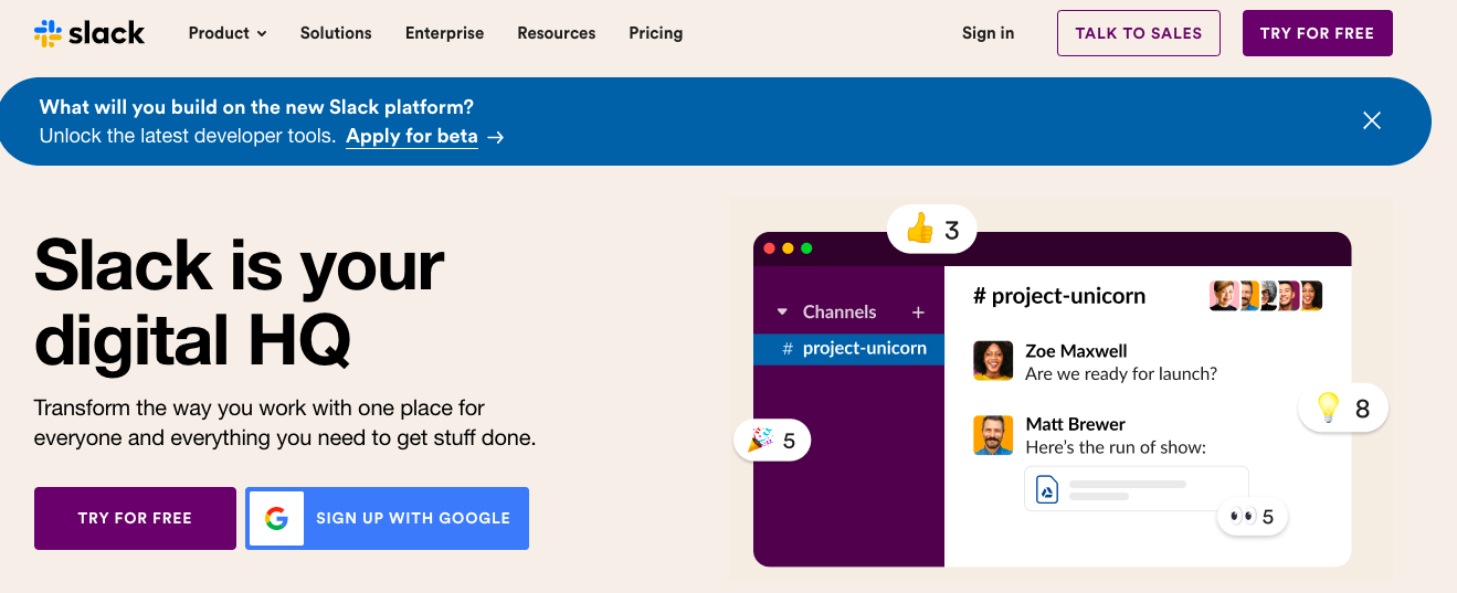 Ejemplo de sitio web Slack PHP