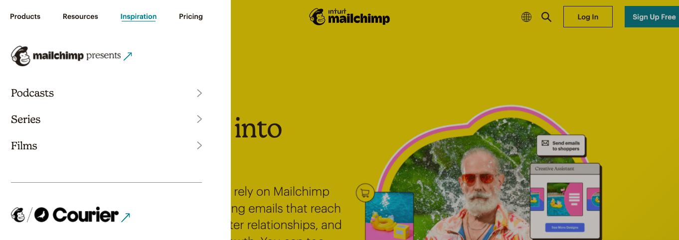 Ejemplo de sitio web php de Mailchimp